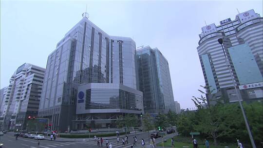 北京金融大街大摇臂拍摄11视频素材模板下载