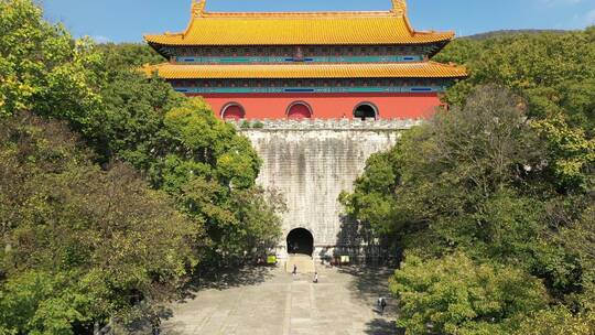 航拍南京钟山景区