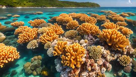 浅海多彩珊瑚景观