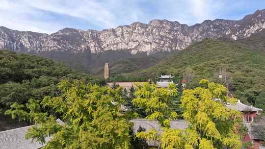 航拍郑州嵩山大法王寺