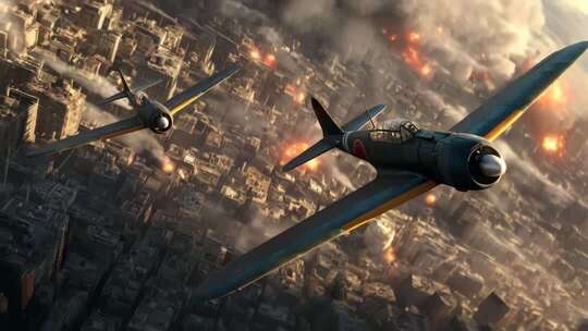 战斗机轰炸机战争场景