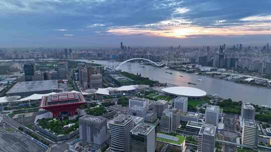 南浦大桥 世博园 黄浦江 上海城市晚霞视频素材模板下载