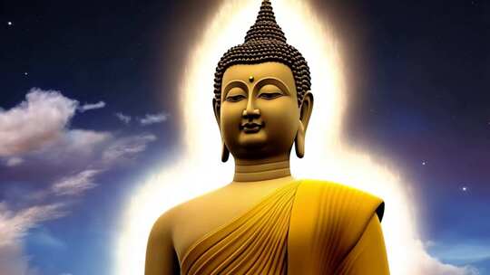 佛像特写星空背景素材