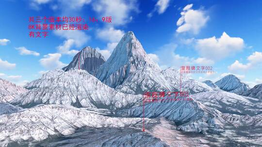 8K超宽屏雪山E3D时间线大事记用开场视频3版