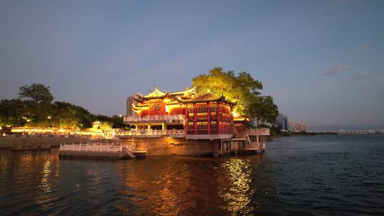 原创 福州金山寺古建筑夜景风光航拍