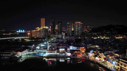 厦门沙坡尾夜景航拍厦港码头厦门老城区风光