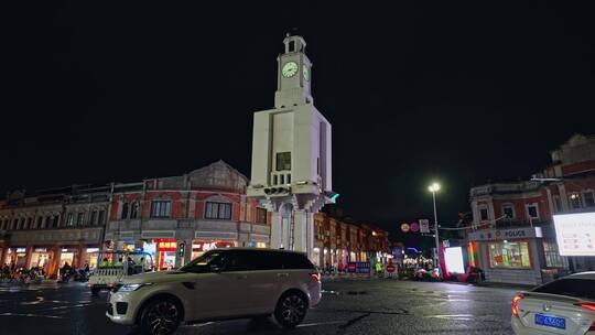 泉州钟楼夜景C0330视频素材模板下载