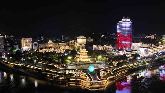 四川宜宾合江门广场夜景