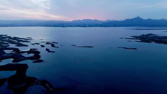 内蒙古乌海市乌海湖日出朝霞景观