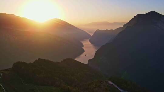 航拍长江三峡巫峡