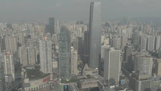 重庆观音桥航拍环绕灰片视频素材模板下载