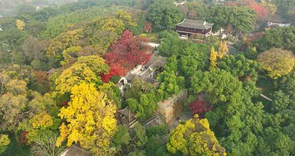 航拍秋季苏州虎丘山风景区