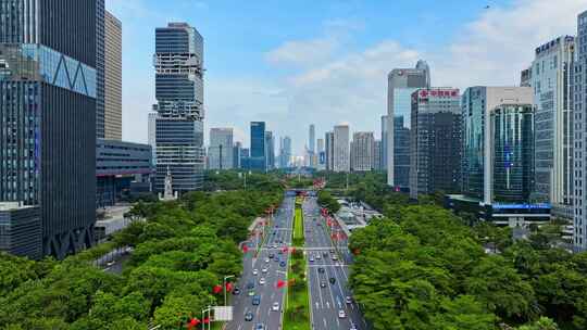 国庆深圳街道马路红旗深南大道市民中心