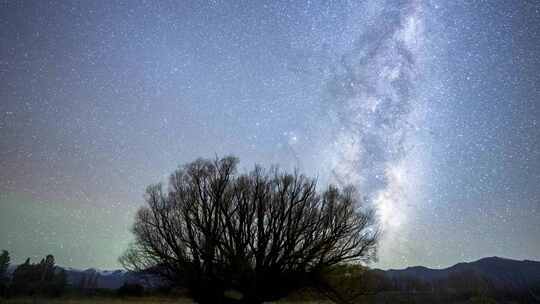 4K延时新西兰特卡波地区星空银河