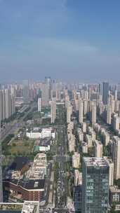 竖版航拍安徽合肥包河区城市建设