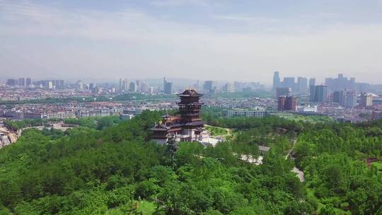 210531义乌鸡鸣山公园建筑鸡鸣阁C11视频素材模板下载