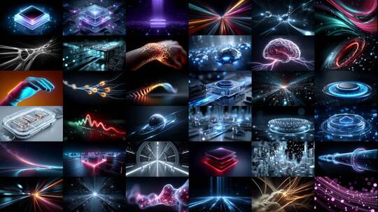 科技感蓝色粒子光效元素(前121S为快速预览)高清在线视频素材下载