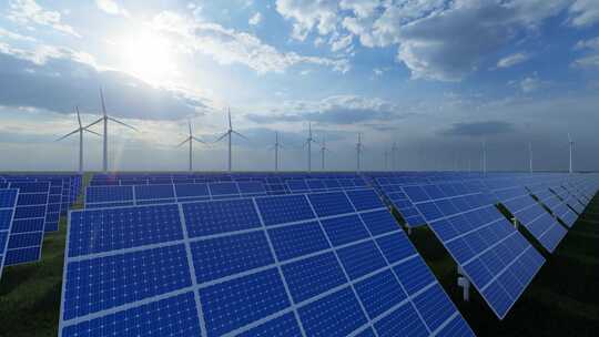4K太阳能发电风力发电新能源