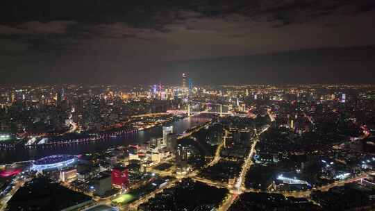 上海浦东新区夜景航拍