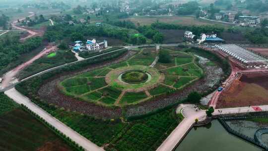 航拍乡村田野公路