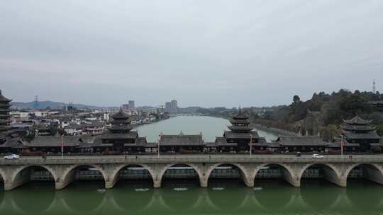 罗江廊桥、城市水域、古色古韵