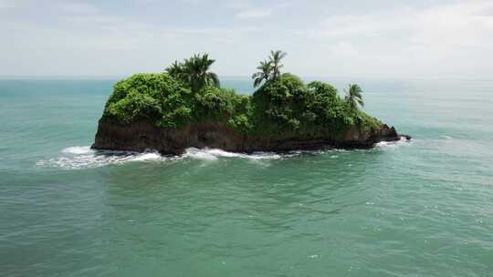 哥斯达黎加附近有棕榈树和开阔太平洋的热带