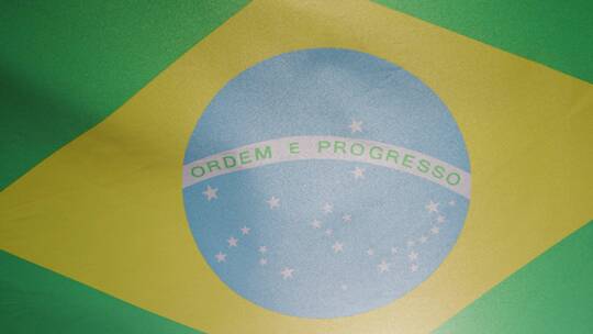 工作室拍摄的巴西国旗特写
