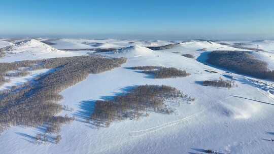 大兴安岭风光冬天雪景丘陵山地风景（合集）