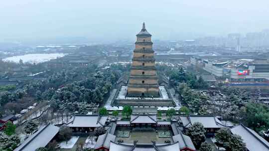 西安大雁塔雪景