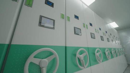 医院档案工作场景医护人员操作留样区密集架