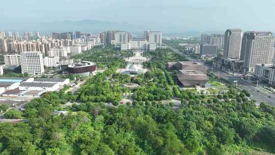 上饶市政府航拍市民公园博物馆创业文化公园