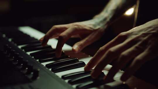 手，播放，合成器，键盘