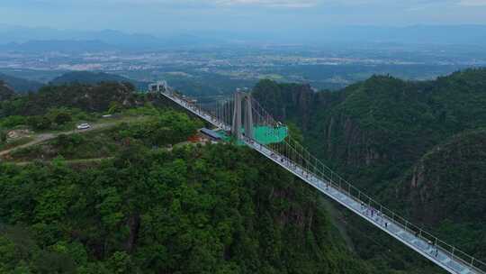 航拍浙江台州市天台山风景区大瀑布琼台景区