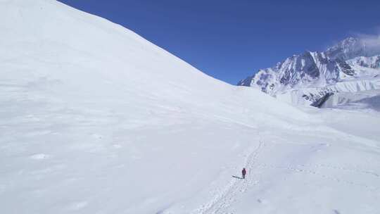 山，雪，尼泊尔，旅行者