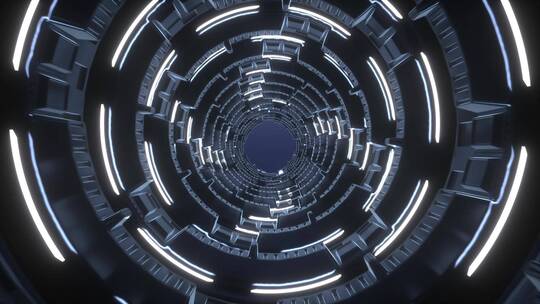 穿越科技灯光隧道C4D动画