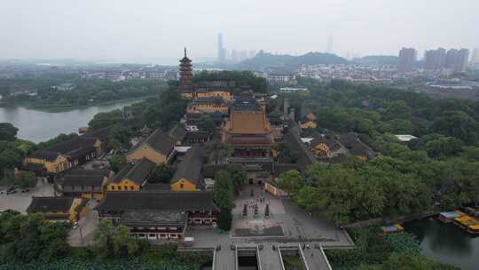 江苏镇江金山寺5A景区航拍