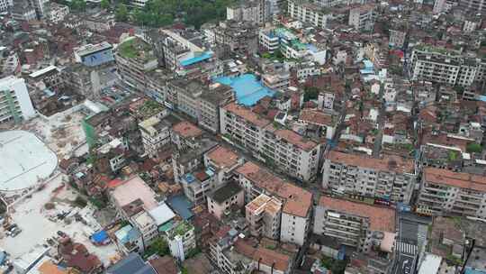 城市城中村老旧民房航拍