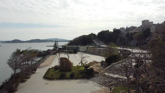 东山岛-风动石关帝庙海景-航拍素材