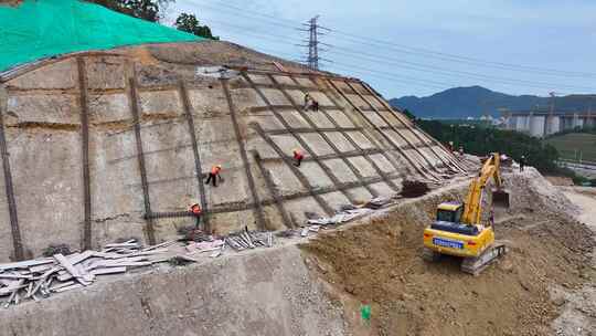 4K航拍挖土机视频素材模板下载