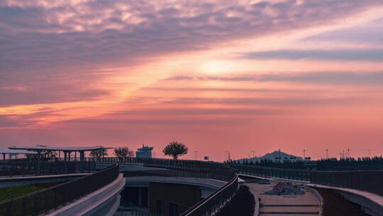 深圳前海火烧云延时空镜头