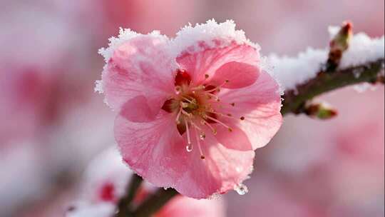 立冬小雪梅花傲雪唯美风画面