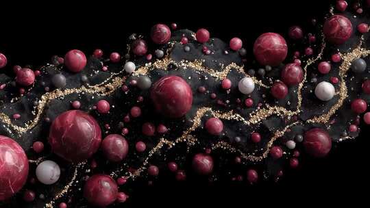 红与金碰撞的抽象艺术流动