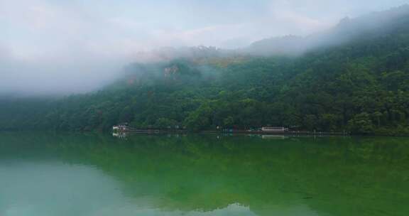 杭州桐庐富春江严子陵钓台景区云海航拍