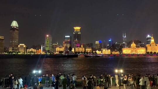 上海外滩夜景合集视频素材模板下载