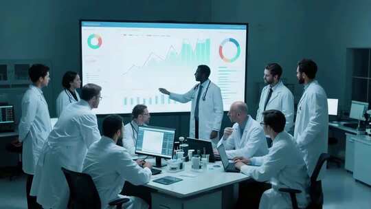 医生团队会议室研讨分析