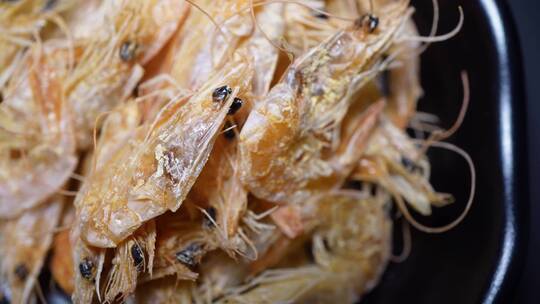 烤虾即食对虾干打下海味干货虾米视频素材模板下载