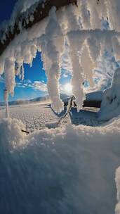 视频素材，让浮躁的心情静下来。山涧雪景