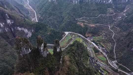 湖南湘西吉首矮寨峡谷航拍