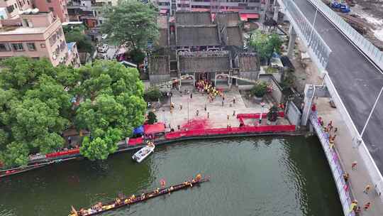 中国佛山市南海区漖表李氏宗祠龙舟景