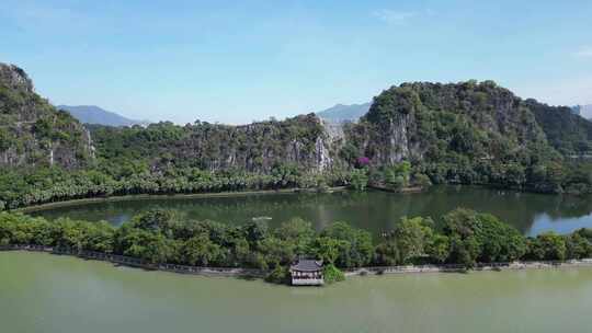 广东肇庆七星岩5A景区航拍